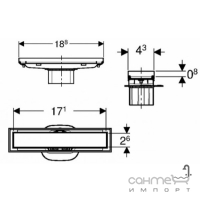 Решетка для облицовки плиткой и дренажный канал, высота стяжки от 90 мм Geberit CleanLine 154.150.00.1+154.455.00.1