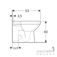 Напольный унитаз с универсальным выпуском, Rimfree: T=53см Geberit Selnova Square 500.153.01.1 Белый