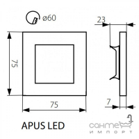 Светильник уличный встраиваемый настенный лестничный Kanlux Apus LED AC-CW 6500K 23801