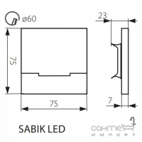 Светильник уличный встраиваемый настенный лестничный Kanlux Sabik LED AC-WW 3000K 23802