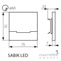 Світильник вуличний настінний сходовий Kanlux Sabik LED AC-CW 6500K 23803