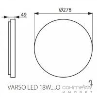 Потолочный светильник влагостойкий Kanlux Varso LED 18W-NW-O-SE 26981