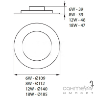 Світильник точковий вологостійкий Kanlux Liten LED 8W-NW 4000K 25563