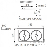 Светильник точечный двойной Kanlux Mateo DLP-250-GR 4961