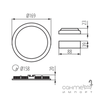 Світильник точковий Kanlux Rounda V2LED12W-WW-W 3000K 28932