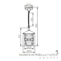 Светильник уличный подвесной Kanlux Salama EL-90-PEND 8623