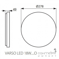 Потолочный светильник влагостойкий Kanlux Varso LED 18W-NW-O 4000K 26441