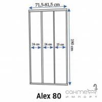 Душевая дверь в нишу Rea Alex REA-K0287 профиль хром/прозрачное стекло