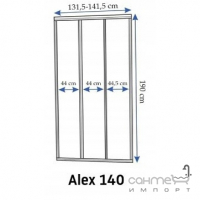 Душевая дверь в нишу Rea Alex REA-K0922 профиль хром/прозрачное стекло