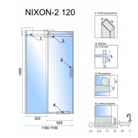 Душевая дверь в нишу Rea Nixon-2 L REA-K5002 хром/прозрачное стекло, левосторонняя