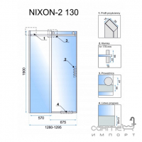 Душевая дверь в нишу Rea Nixon-2 L REA-K5004 хром/прозрачное стекло, левосторонняя