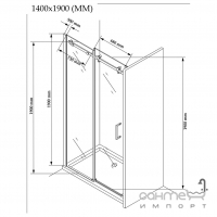 Душевая дверь в нишу Rea Nixon-2 L REA-K5006 хром/прозрачное стекло, левосторонняя