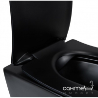 Підвісний безободковий унітаз із сидінням slim softclose Q-tap Scorpio QT1433053ERMB матовий чорний