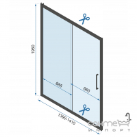 Душевая дверь в нишу Rea Rapid Slide Black REA-K6404 профиль матовый черный/прозрачное стекло