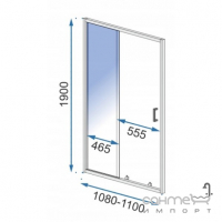 Душевая дверь в нишу Rea Slide Pro REA-K5304 профиль хром/прозрачное стекло