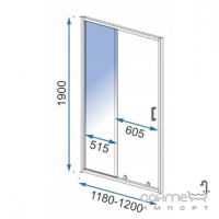 Душові двері в нішу Rea Slide Pro REA-K5305 профіль хром/прозоре скло