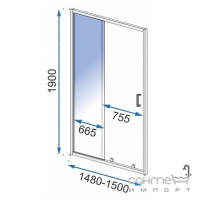 Душові двері в нішу Rea Slide Pro REA-K5308 профіль хром/прозоре скло