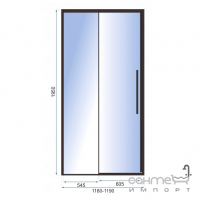 Душевая дверь в нишу Rea Solar Black REA-K6312 профиль матовый черный/прозрачное стекло