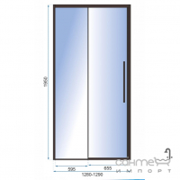 Душові двері в нішу Rea Solar Black REA-K6358 профіль матовий чорний/прозоре скло