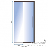 Душевая дверь в нишу Rea Solar Black REA-K6359 профиль матовый черный/прозрачное стекло