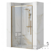 Душові двері в нішу Rea Solar Gold REA-K6548 профіль золото/прозоре скло