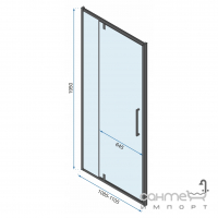 Душевая дверь в нишу Rea Rapid Swing Black REA-K6411 профиль матовый черный/прозрачное стекло