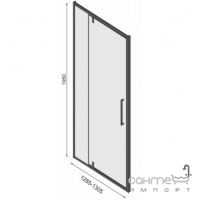 Душевая дверь в нишу Rea Rapid Swing Black REA-K6414 профиль матовый черный/прозрачное стекло