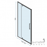 Душевая дверь в нишу Rea Rapid Swing Black REA-K6415 профиль матовый черный/прозрачное стекло