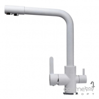 Змішувач для кухні Globus Lux GLLR-0444-7-WHITE з виливом для фільтрованої води, білий