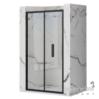 Душевая дверь в нишу Rea Rapid Fold Black REA-K6418 профиль матовый черный/прозрачное стекло