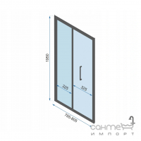 Душевая дверь в нишу Rea Rapid Fold Black REA-K6418 профиль матовый черный/прозрачное стекло