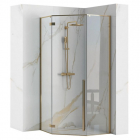 Пентагональна душова кабіна Rea Rama Daimond Gold REA-K4904 золото/прозоре скло