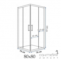 Квадратная душевая кабина Rea Punto REA-K0863 хром/прозрачное стекло