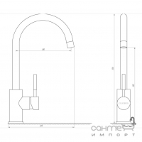 Cмеситель для кухни Globus Lux LAZER GLLR-0203S-6-MARONE коричневый