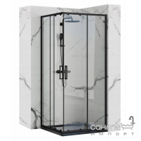 Квадратна душова кабіна Rea Punto Black REA-K4801 матовий чорний/прозоре скло