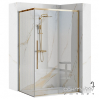Прямокутна душова кабіна Rea Solar Gold REA-K4902 золото/прозоре скло