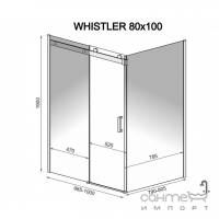 Прямокутна душова кабіна Rea Whistler REA-K0847 хром/прозоре скло