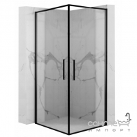 Квадратна душова кабіна Rea Abra REA-K5501 матовий чорний/прозоре скло
