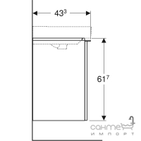 Шкафчик для умывальника с одной дверью, петли слева Geberit Smyle Square 500.366.JR.1 Темный Орех