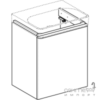 Шкафчик для умывальника с одной дверью, петли слева Geberit Smyle Square 500.366.JR.1 Темный Орех