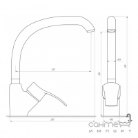 Cмеситель для кухни Globus Lux GLQU-0203S-BIG-2-ARENA cерый