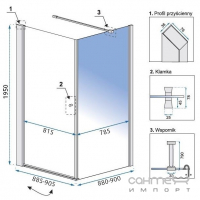 Квадратна душова кабіна Rea Maxim REA-K0267 хром/прозоре скло, правостороння
