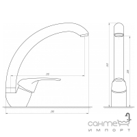 Cмеситель для кухни Globus Lux SOLLY GLSO-0203S-1-ONIX чёрный