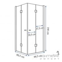 Квадратна душова кабіна Rea Fold N2 REA-K9991 хром/прозоре скло