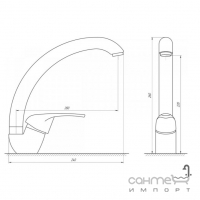 Cмеситель для кухни Globus Lux SOLLY GLSO-0203S-6-MARONE коричневый