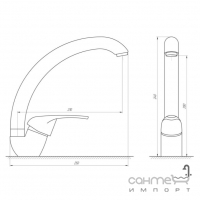 Cмеситель для кухни Globus Lux SOLLY GLSO-0203S-STSTEEL нержавеющая сталь