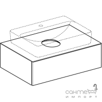 Шкафчик для накладного умывальника, с одним ящиком Geberit VariForm 501.163.00.1 Дерево Дуб