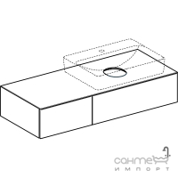 Шкафчик для накладного умывальника, с двумя ящиками Geberit VariForm 501.175.00.1 Дерево Дуб