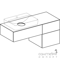 Шкафчик для накладного умывальника, с тремя ящиками Geberit VariForm 501.193.00.1 Дерево Дуб