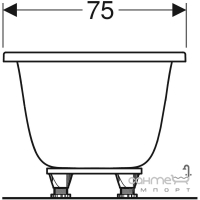 Прямоугольная акриловая ванна, тонкое исполнение, с ножками Geberit Tawa Slim Rim 554.121.01.1 Белая/Глянцевая
